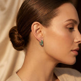 Boucles d'oreilles créoles en or émeraude — Groumia