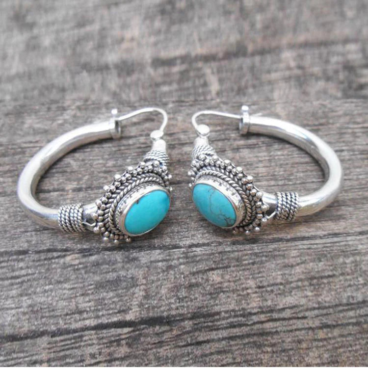 Chic™ | Boucles d'oreilles rétro turquoise — Groumia