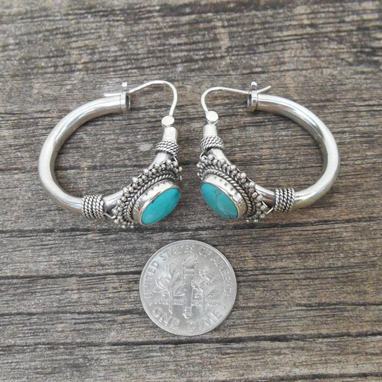 Chic™ | Boucles d'oreilles rétro turquoise — Groumia