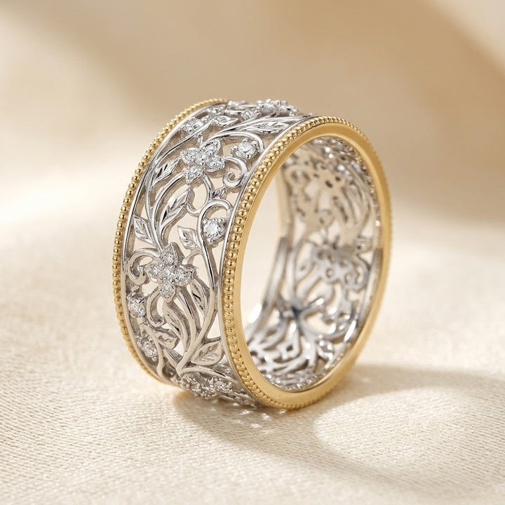 Bague ornée en argent et or — Groumia