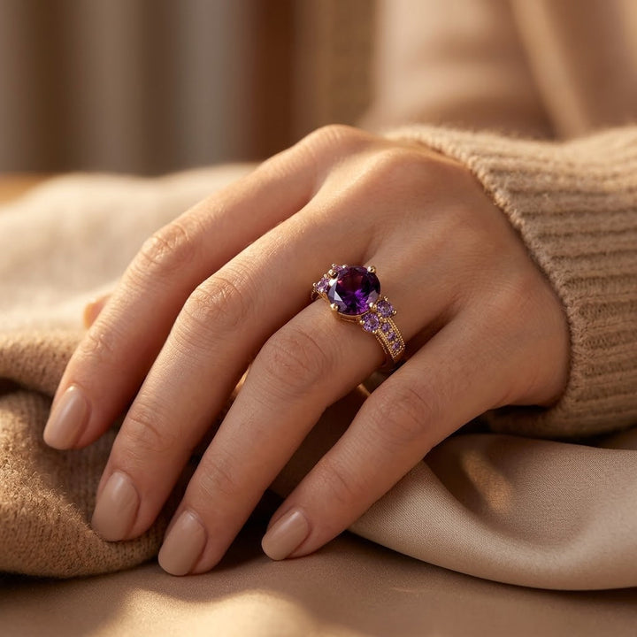 Bague Accent en Or et Améthyste — Groumia