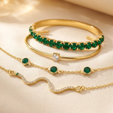 Ensemble de Bracelets en Or et Émeraude — Groumia