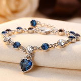 Bracelet Chaîne en Cœur de Saphir Argenté — Groumia