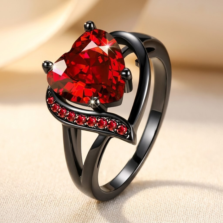 Bague Cœur en Rubis Argent — Groumia