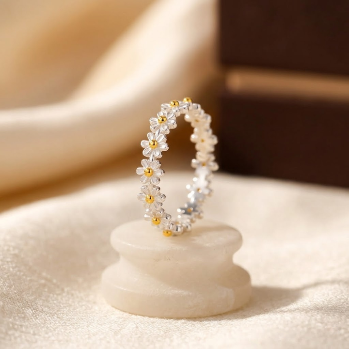 Bague Florale en Argent — Groumia