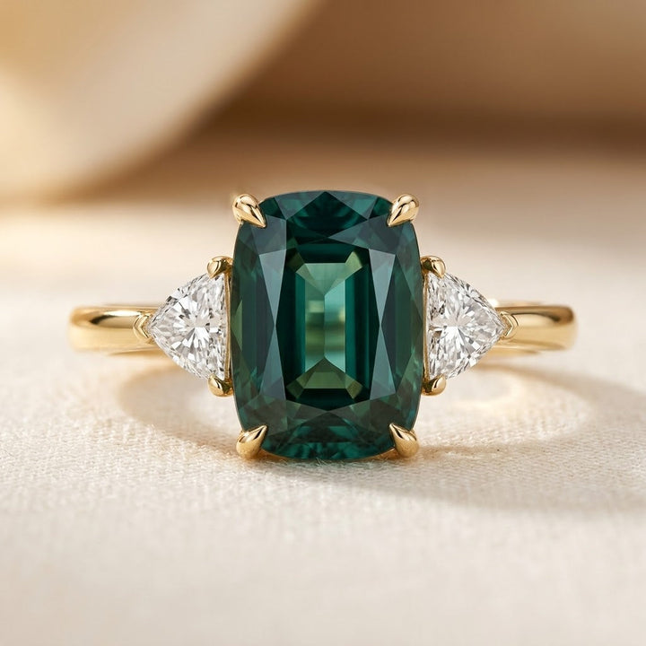 Bague Solitaire en Or Émeraude — Groumia