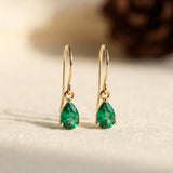 Boucles d'oreilles goutte d'eau en or émeraude — Groumia