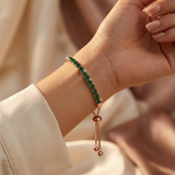 Bracelet de Tennis Ajustable en Or et Émeraude — Groumia