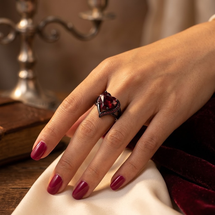 Bague Cœur en Rubis Argent — Groumia