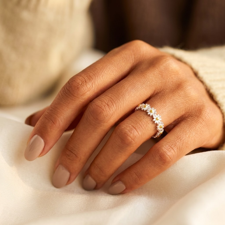 Bague Florale en Argent — Groumia