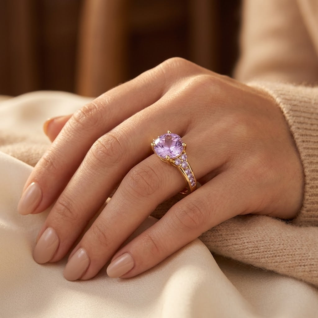 Bague en Améthyste Dorée — Groumia