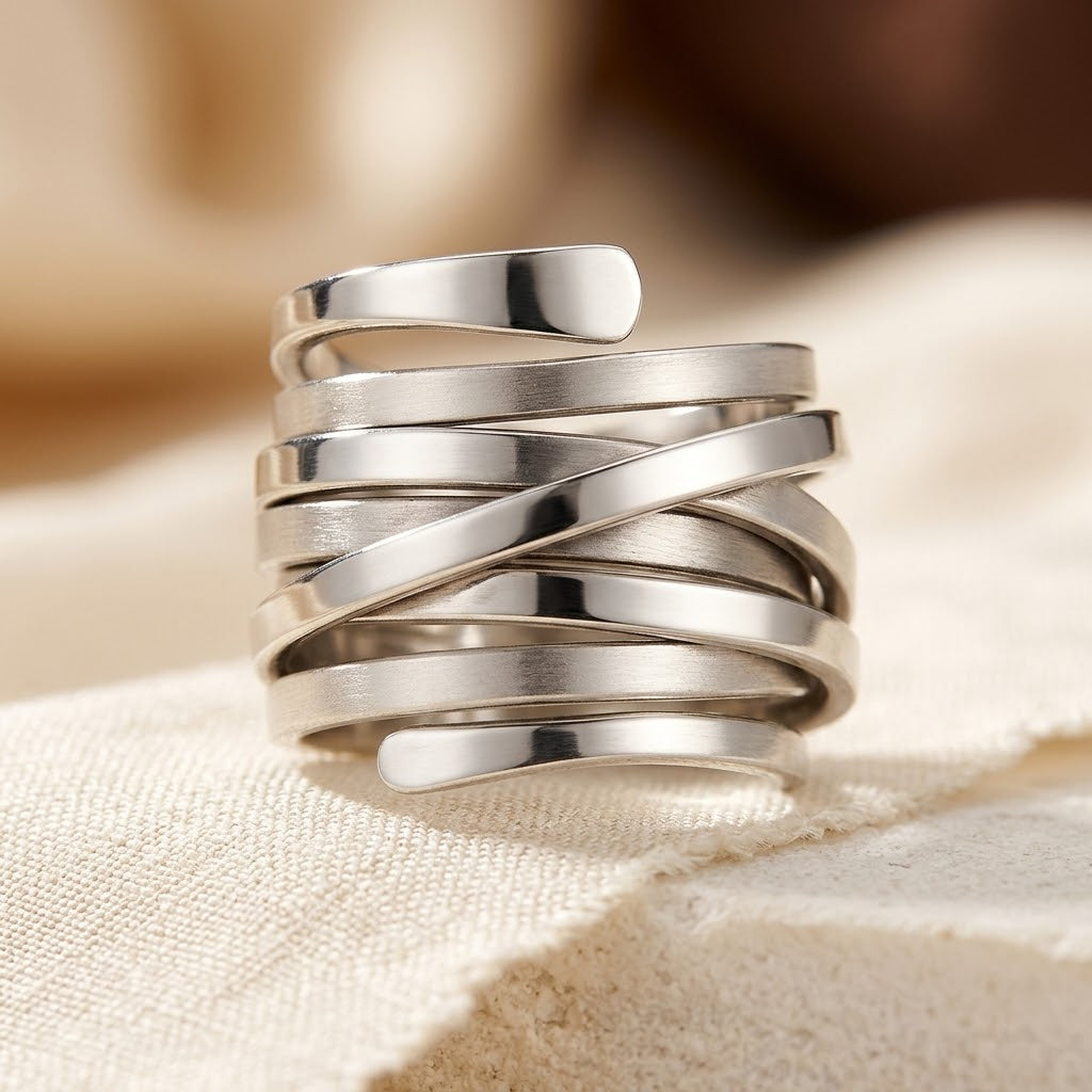 Bague en argent multi-bandes — Groumia