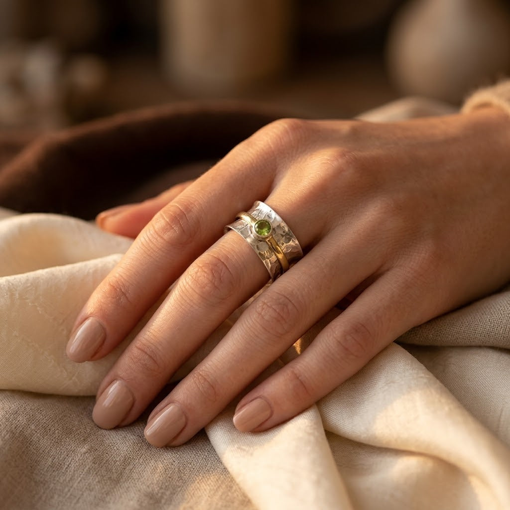 Bague rustique en argent et or — Groumia