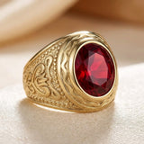 Bague en or avec gravure en rubis — Groumia