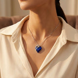 Collier en cœur en saphir argenté — Groumia