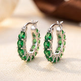Boucles d'oreilles créoles en or émeraude — Groumia