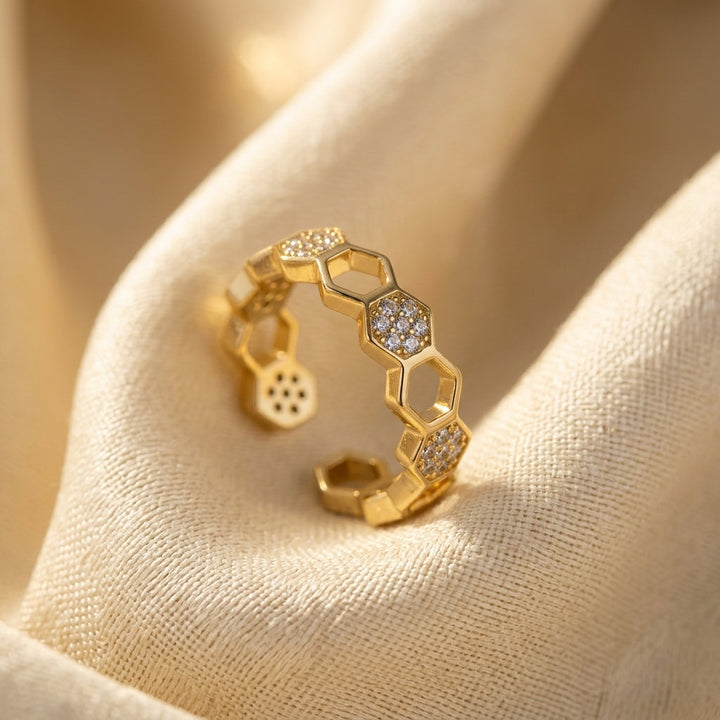 Bague Ouverte Géométrique en Or — Groumia