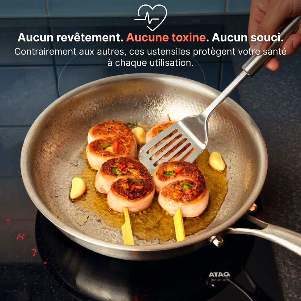 Coffret 5 ustensiles en acier inoxydable Groumia®