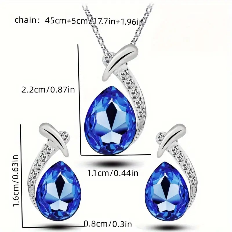 Ensemble de Bijoux Élégance Classique Sirène | Or Blanc — Groumia