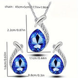 Ensemble de Bijoux Élégance Classique Sirène | Or Blanc — Groumia