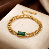 Bracelet Chaîne en Or Émeraude — Groumia