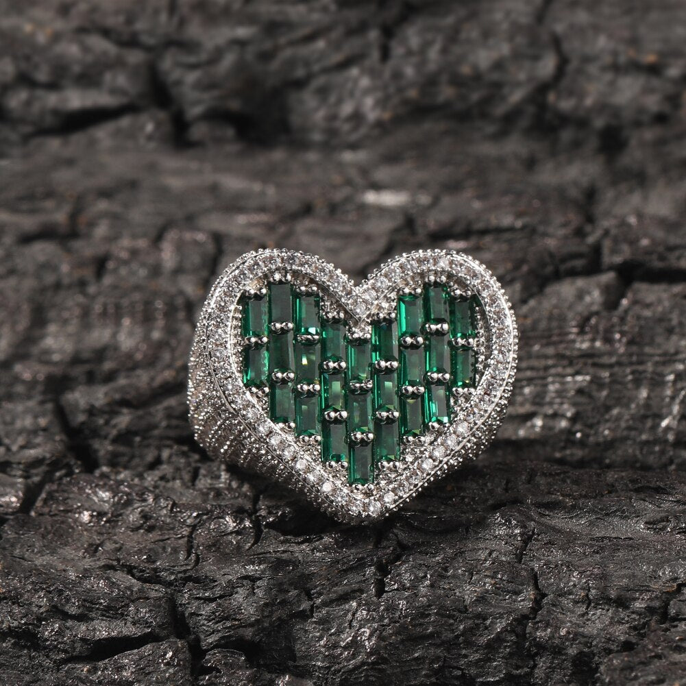 Bague coeur diamant — Groumia
