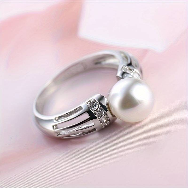 Bague Vintage avec Perle Argentée — Groumia