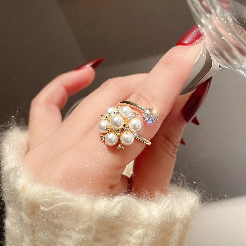Bague réglable avec des perles mignonnes — Groumia