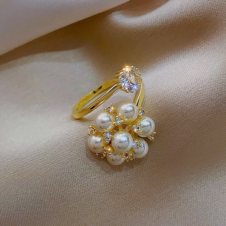 Bague réglable avec des perles mignonnes — Groumia