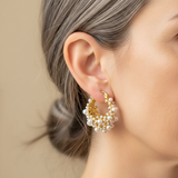 Boucles d'oreilles en or au design vintage avec perles — Groumia