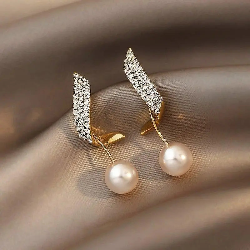 Boucles d'oreilles en or avec perles — Groumia
