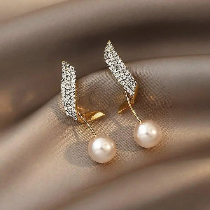 Boucles d'oreilles en or avec perles — Groumia
