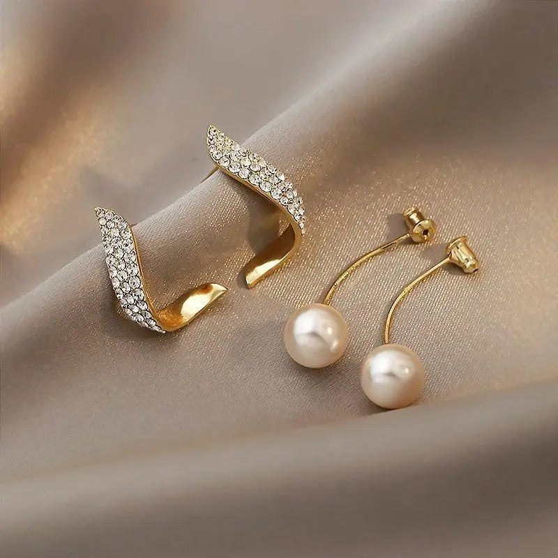 Boucles d'oreilles en or avec perles — Groumia