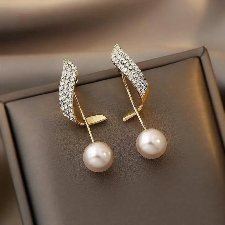 Boucles d'oreilles en or avec perles — Groumia