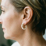 Boucles d'oreilles rétro avec perle blanche — Groumia