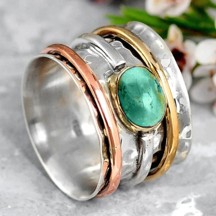 Bague Accent avec Bisel en Argent, Or et Or Rose — Groumia
