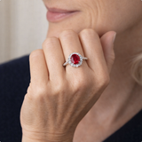 Bague Halo en Rubis Classique — Groumia