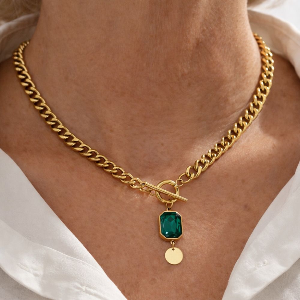 Collier Pendentif Émeraude — Groumia