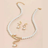 Ensemble cadeau en perles naturelles : collier et boucles d'oreilles — Groumia