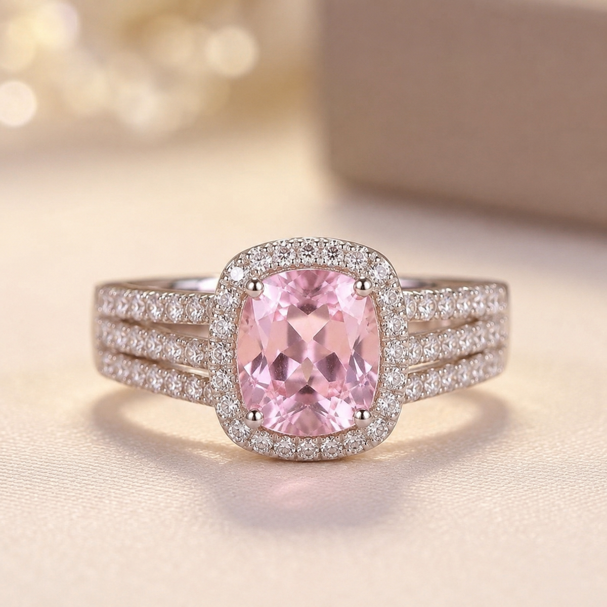 Bague Halo en Or Améthyste — Groumia