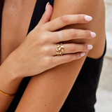 Bague Motif Feuille d'Or — Groumia