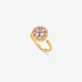 Bague Florale en Saphir Doré — Groumia