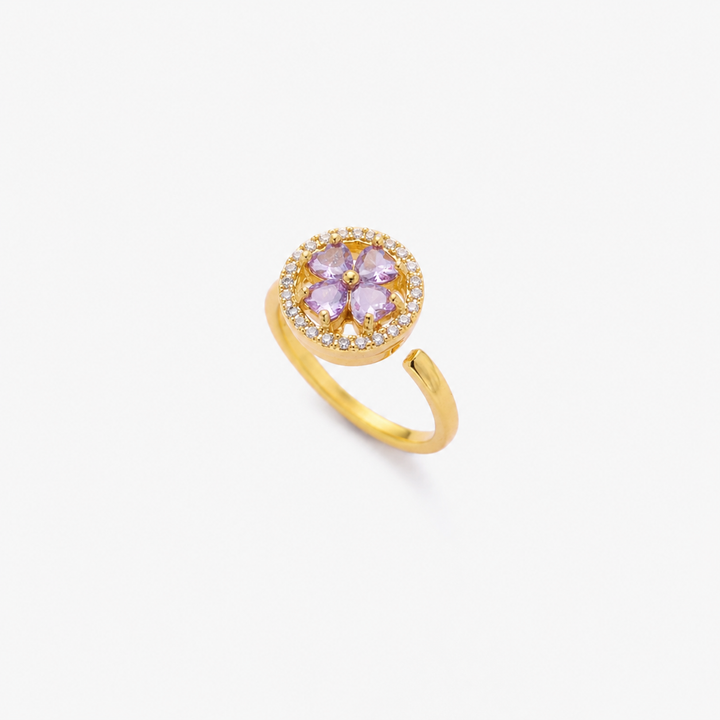 Bague Florale en Saphir Doré — Groumia