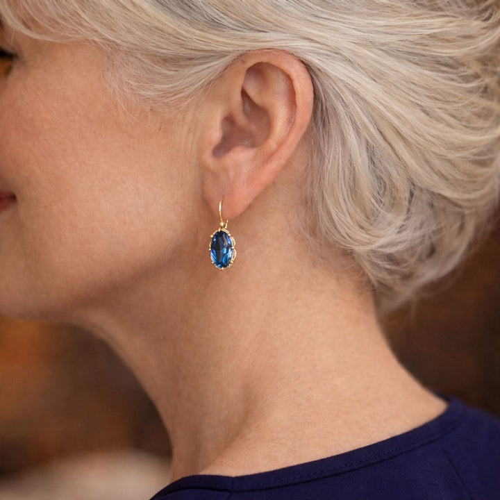 Boucles d'oreilles Golden Blue Bloom — Groumia