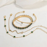 Ensemble de Bracelets en Pierre Précieuse Verte — Groumia