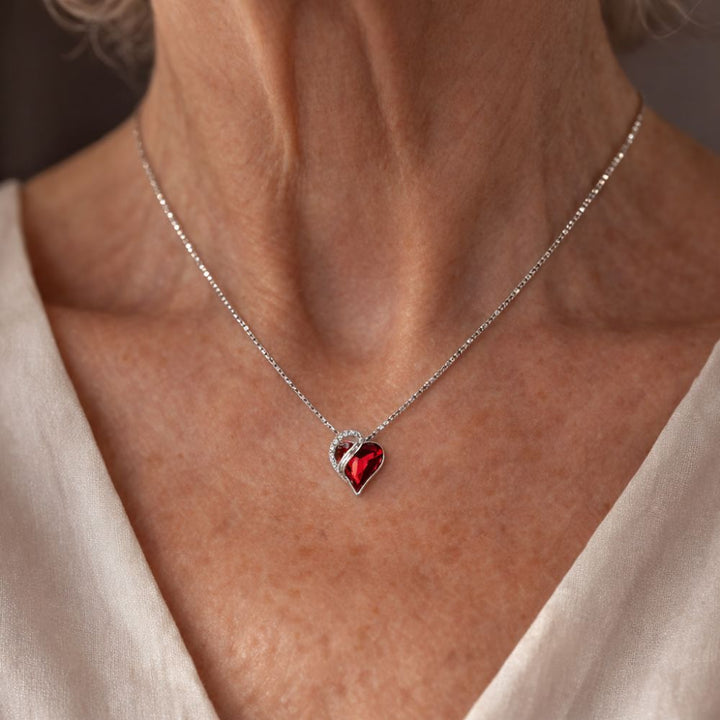 Collier Infini en Rubis Cœur — Groumia