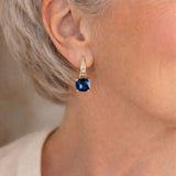 Boucles d'oreilles créoles en pierre saphir mystique — Groumia