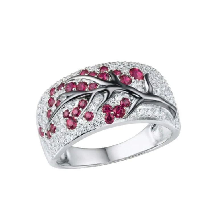 Bague Arbre de Fleurs Rubis — Groumia