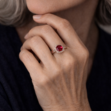 Bague Énonciatrice Ruby Halo — Groumia