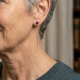 Boucles d'oreilles rondes en rubis — Groumia